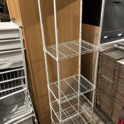 5 Ft 5” White 6 tier wire rack storage shelving unit, shelf’s can be adjusted height 16.5”W 