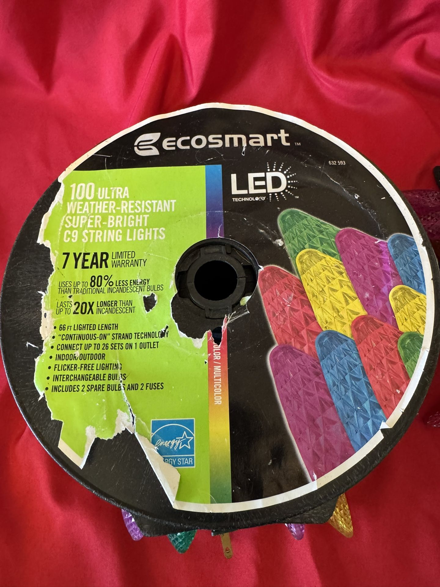 2 100’ Spools Of LED Outdoor Xmas Lights