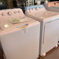GE Top Load Washer & Dryer Set With Agitator