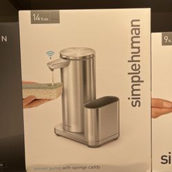 Brand new Simplehuman automatic soap dispenser with sponge caddy