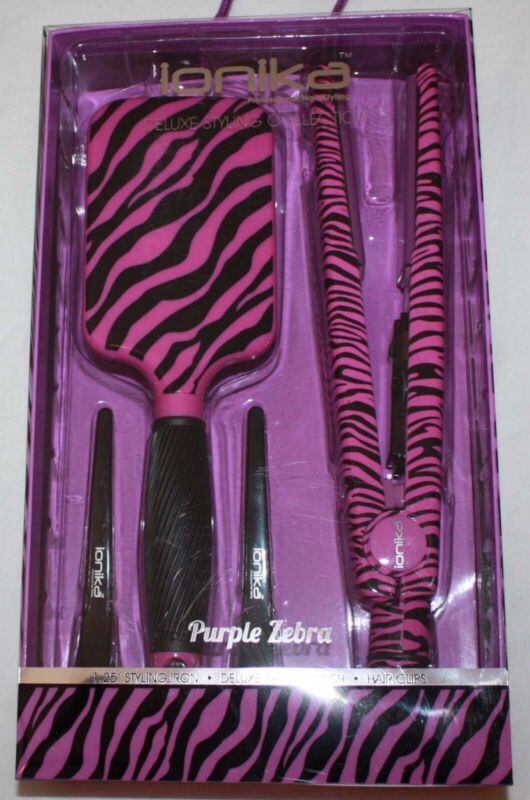 Ionika Professional Hair Styling Flat Iron * Paddle Brush & 2 Deluxe Hair Clips