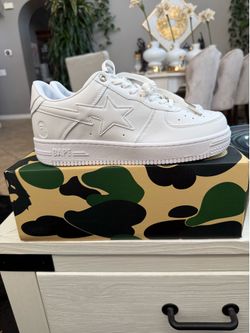 All White Bapesta Sneakers