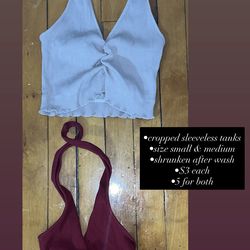 opened back cropped tanks