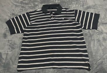 Vintage South Pole Black and White Striped Polo Shirt
