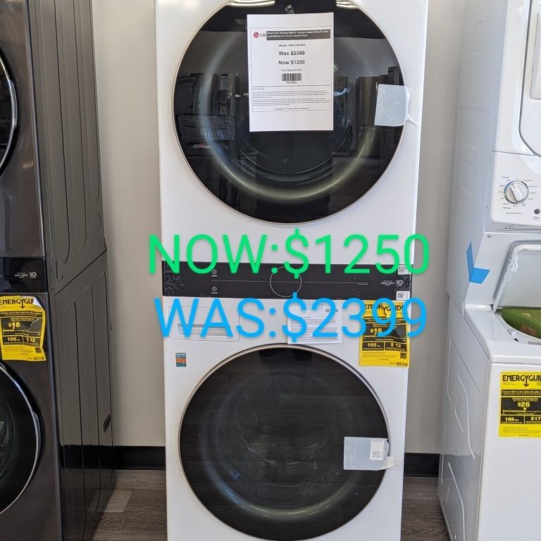 WashTower 4.5cu Front Load Washer and 7.4cu Vented Electric Dryer 