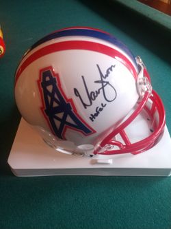 Autographed Pro Football HOFer Warren Moon Mini Helmet