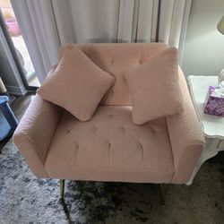 Pink Folding Chair With Pink Ottoman $150