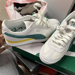 puma white-teal green