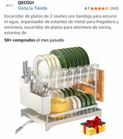 (#44479) QECOUI 2-Tier Dish Drying Rack