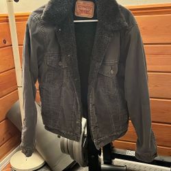 Small Levi Grey Sherpa Jacket