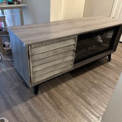 Console With Electric Fireplace /storage 