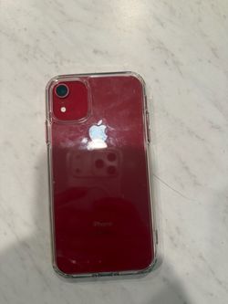 Apple iPhone Red with Clear Case