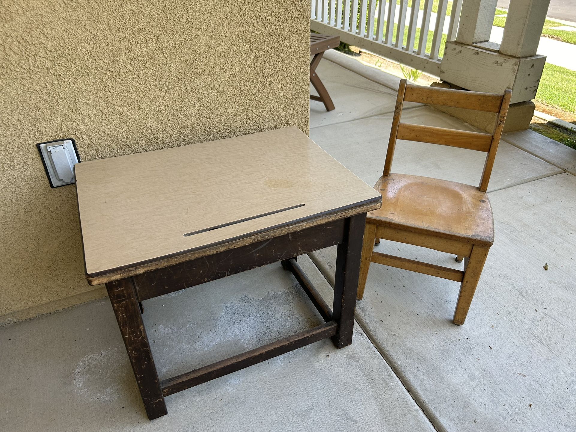 Vintage Kids Desk And Chair