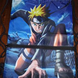 Naruto drawstring backpack with zipper-NEW