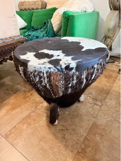Cowhide drum table