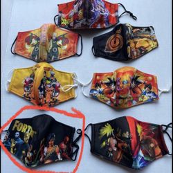 Fabric FACE MASK Cover Anime   A And WASHABLE Kids & Adult Size New