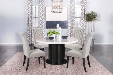 ROUND DINING ROOM SET 5 PCS -MARBLE- [NEW]