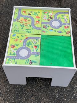 Kids play table with lego pads