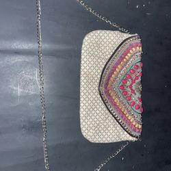 Ecote Boho Beaded Purse Chain Strap 11.5” X 7”