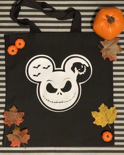 Halloween Tote Bag Trick Or Treat Candy Bag For Kids Jack Skellington Mickey