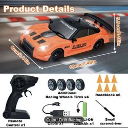 RC Drifting 1:24 Scale Four-wheel Drive High-speed Model Car, Drifting Tire Racing Sports Toy, Suitable for Adults, Boys, Girls And Children, Birthday