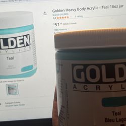 Unopened Acrylic Golden Paint Teal