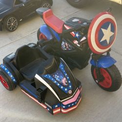 Captain America Side Cart 24 Volt Power Motorcycle 