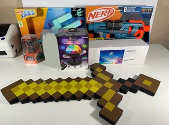 Minecraft nerf - Roblox nerf - lava lamp- disco ball speaker - RC brawler bots -