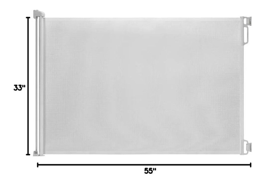 EasyBaby E70115 White Retractable Baby/Pet Safety Gate 33"x55"