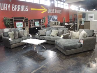 Catnapper Boulevard Two-Tone Sofa - Graphite Steel, Floor Sample