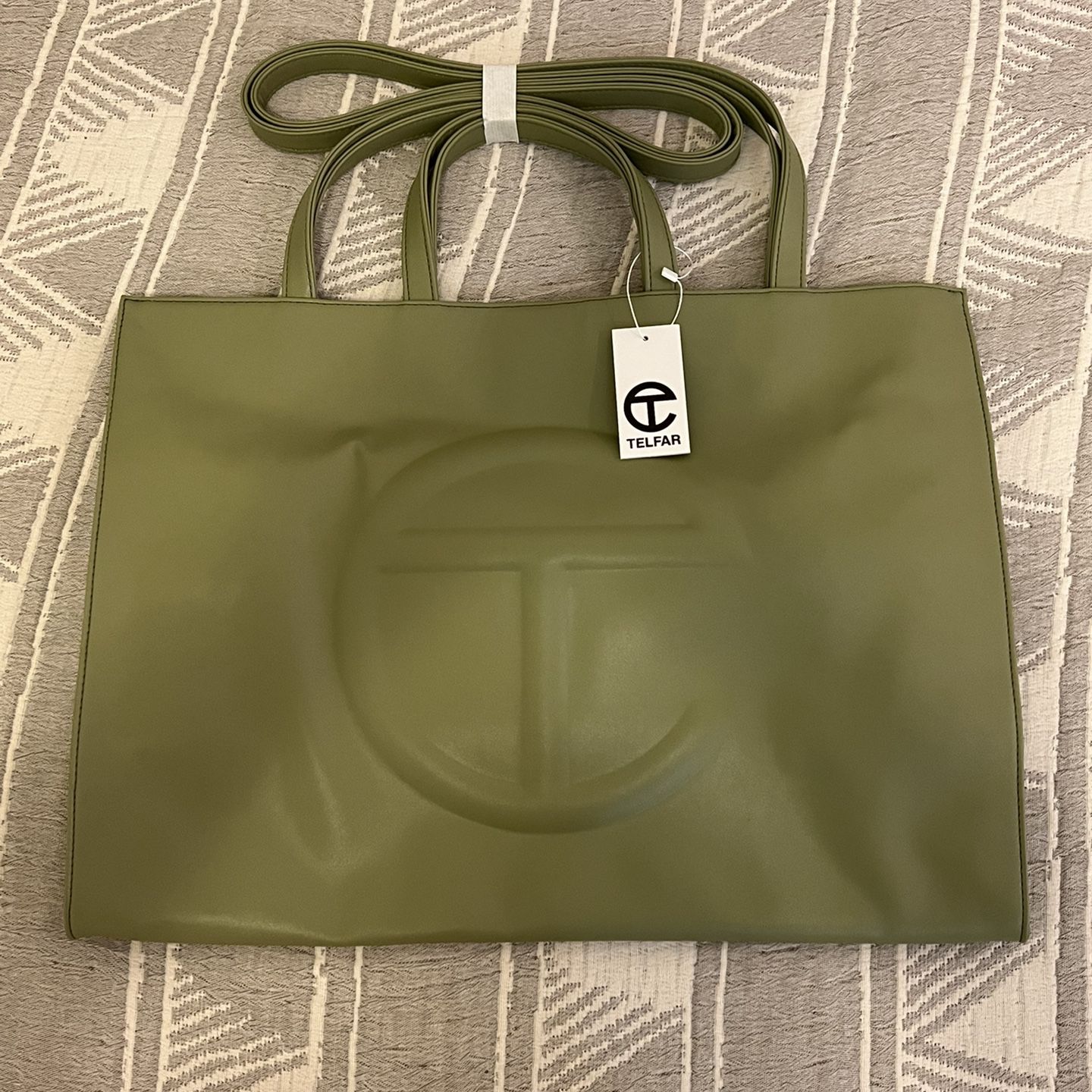 Telfar Large Drab Shopping Bag - Green Totes, Handbags
