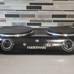 Farberware Royalty 1800 W Black Electric Double-Burner Cooktop
