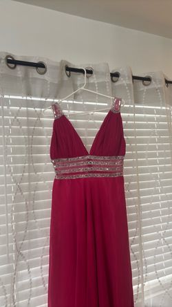 Long hot pink party dress