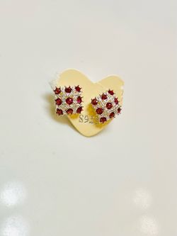 Garnet silver earrings