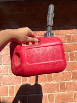 Red Plastic Gasoline Can
