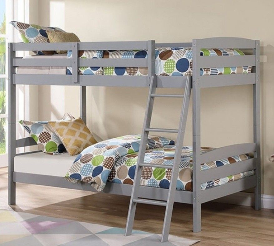 Brand New Grey Twin Size Bunk Bed