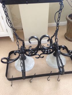 Lighted Hanging Pot Rack