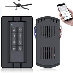 Universal Smart WiFi Ceiling Fan Remote Control Kit, Ceiling Fan Control and Dimmer Light Switch, Compatible with Alexa, Google Assistant and Smart Li