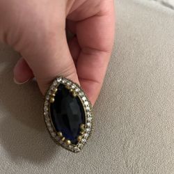 One Bold Statement Large Onyx With CZ Size 10 Silver Orbit Ring Pick Up In Gaithersburg Md20877