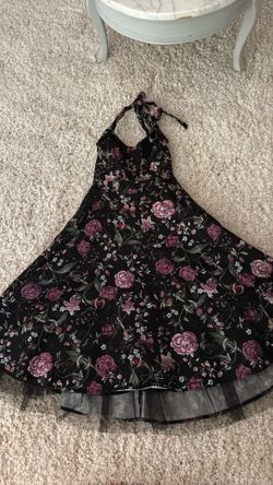 Black Floral  Swing Dress