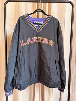 Vintage Champion Black Lakers V-Neck Pullover