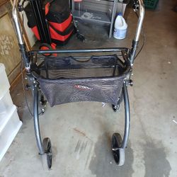 NEW CAREX MEDICAL ROLLING WALKING CART WITH BASKET NO SEAT 