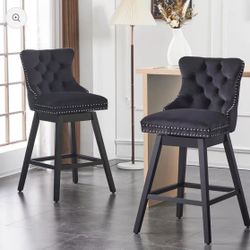 ❤️ Counter Height Bar Stools, 360 Swivel Bar Stools, Barstool Set of 2 with Back