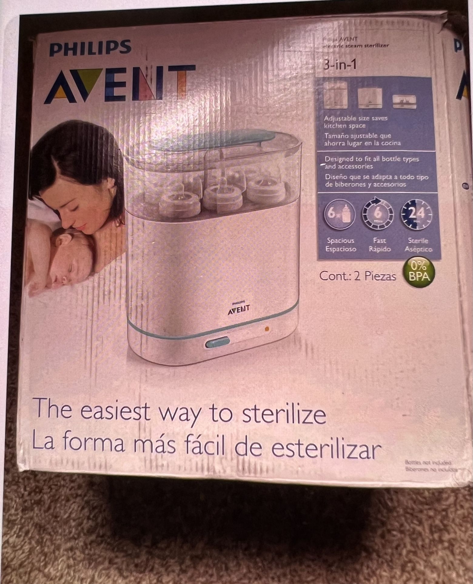 Philips Avent 3-In-1 Electric Steam Sterilizer For Baby Bottles, Pacifiers, Cups and More