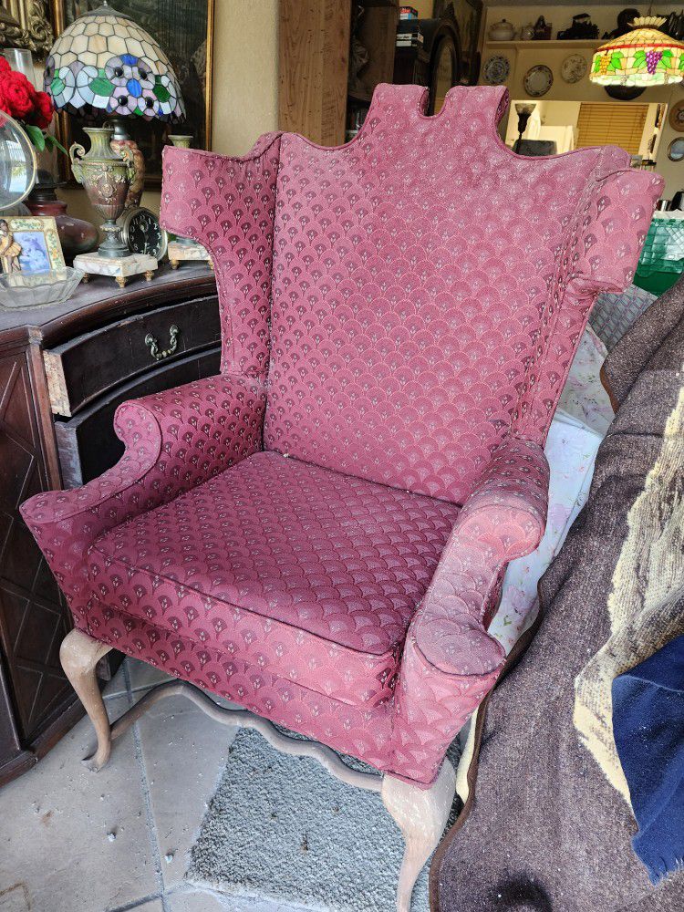 Vintage Antique Georgian Style Wing Chair Estate Sale