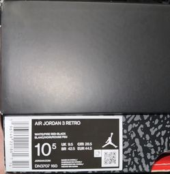 Air Jordan 3 Retro Fire Red (Sz 10.5)
