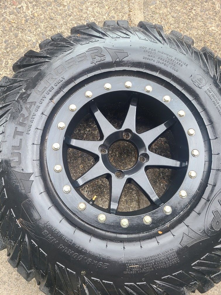14" Beadlock Rim And Tire Spare Utv SXS Yamaha