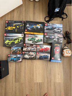 Lot of already built Lego cars all in box