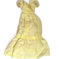 Yellow Lace Maxi Dress from Vintage 1981 Mattel “Magic Curl Barbie #790”