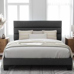 Queen Size Platform Bed Frame AND mattress